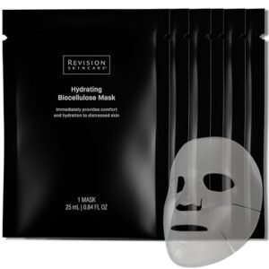 Revision Skincare Hydrating Biocellulose Mask, Soothing Treatment for Sensitive, Dry, and Irritated Skin, Reduces Discomfort and Enhances Skin Barrier Recovery, 6 Sheets