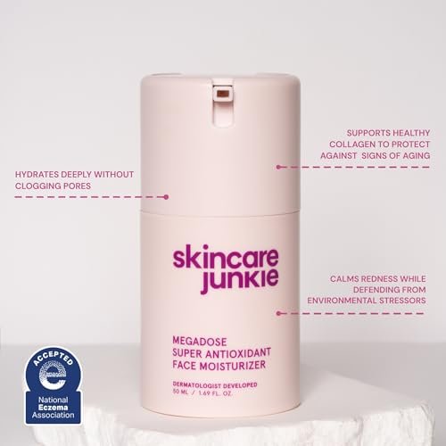 Here's an SEO-friendly and engaging product title:
Skincare Junkie Antioxidant Face Moisturizer | Oil-Free Acne Defense Cream - Image 5
