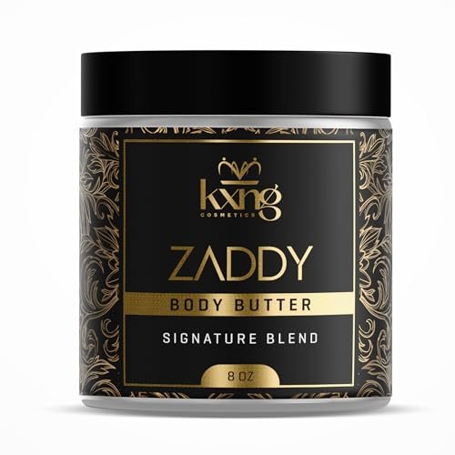 KXNG Cosmetics, Body Butter, Organic Skin Care for Men and Women, Body Moisturizer Lotions and Creams, Raw Shea Butter, Cocoa Butter, Mango, Coconut Oil, Hand, Foot, All Skin Types (Zaddy XL)