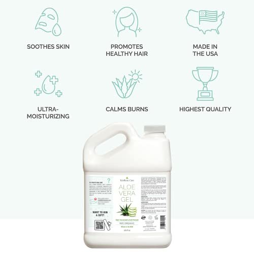 Organic Aloe Vera Gel 128oz - Pure Skin, Hair & Sunburn Relief USA Made - Image 2