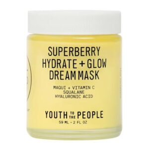 Youth To The People Superberry Dream Mask Full Size - Hyaluronic Acid + Vitamin C Face Moisturizer + Overnight Facial Mask, Hydrates + Plumps + Brightens Skin, Evens Skin Tone, For Dry Skin - 2 fl oz