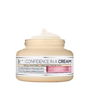 IT Cosmetics Confidence in a Cream Jumbo - Hydrating & Anti Aging Face Moisturizer, Visibly Reduces Fine Lines & Wrinkles, Up to 48H Hydration, Repairs Skin Barrier, Squalane & Ceramides - 4 fl oz