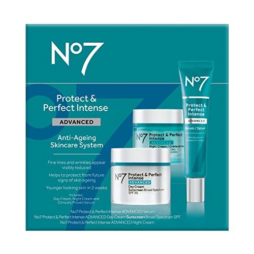 No7 Anti-Aging Skincare Set: SPF 30 Day Cream, Night Moisturizer, Hyaluronic Serum - Image 2