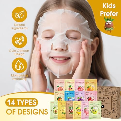 Hydrating Face Masks 126 Pack: Fruit Skincare for Women & Kids, All Skin Types - Image 4