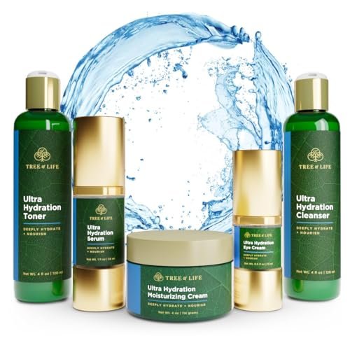 Tree of Life Beauty Ultimate Skin Care Set, Firming, Hydrating, Moisturizing, Complete Face Care Regimen - Ultra Hydration Collection 5pack