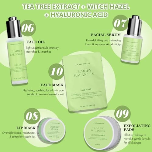 Here's a more engaging and SEO-friendly product title within 70 characters:
Natural Tea Tree Skincare Set: Hydrating Witch Hazel Face Kit for All Skin Types - Image 3