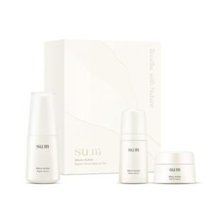 SU:M Micro-Active Repair Serum Set (3-piece set) - Hydrating and Calming Korean Skincare Serum for Sensitive and Acne-Prone Skin, Reduces Pores and Enhances skin tone