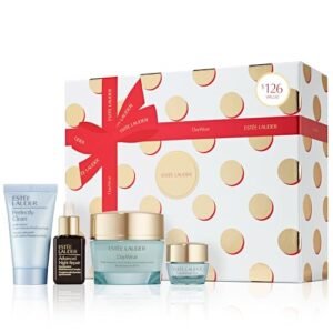 Estée Lauder DayWear Moisturizer Holiday Skincare Gift Set | The Hydrating Routine | Includes Full-Size Moisturizer 1.7 Ounce + Cleanser 1 Fl Oz, Eye Cream 0.17 Ounce, Face Serum 0.5 Fl Oz