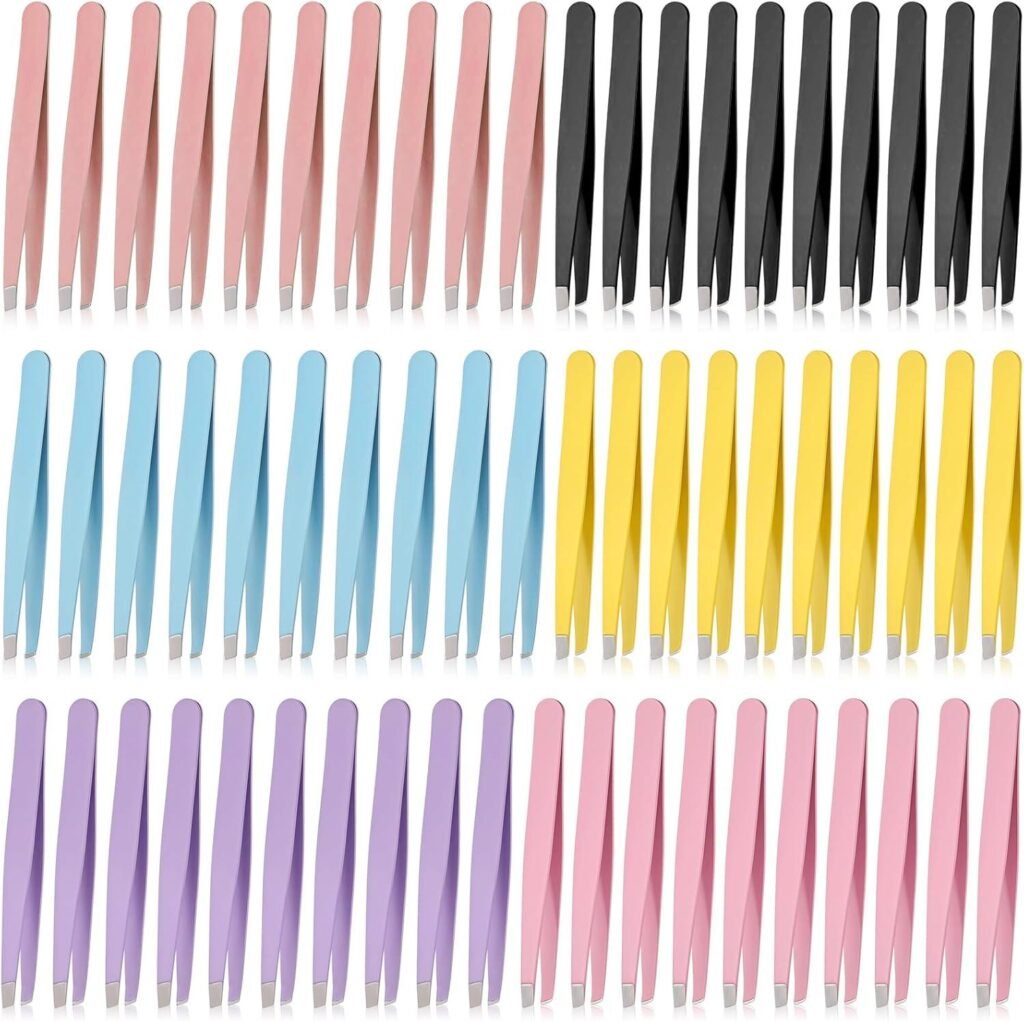 60Pcs Slanted Tweezer Review: Safe for Sensitive Skin?