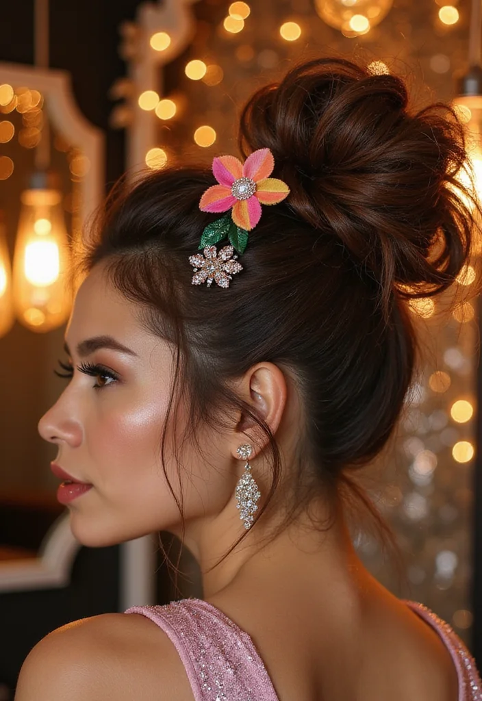 18 DIY Festive Hairstyles That Will Make You the Star of Any Party! - 2. Glittery Updo 1