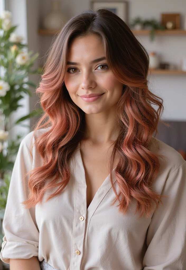 25 Stunning Brunette Hair Color Ideas That Will Transform Your Look (You Won't Believe #12!) - 22. Rose Gold Brown 1