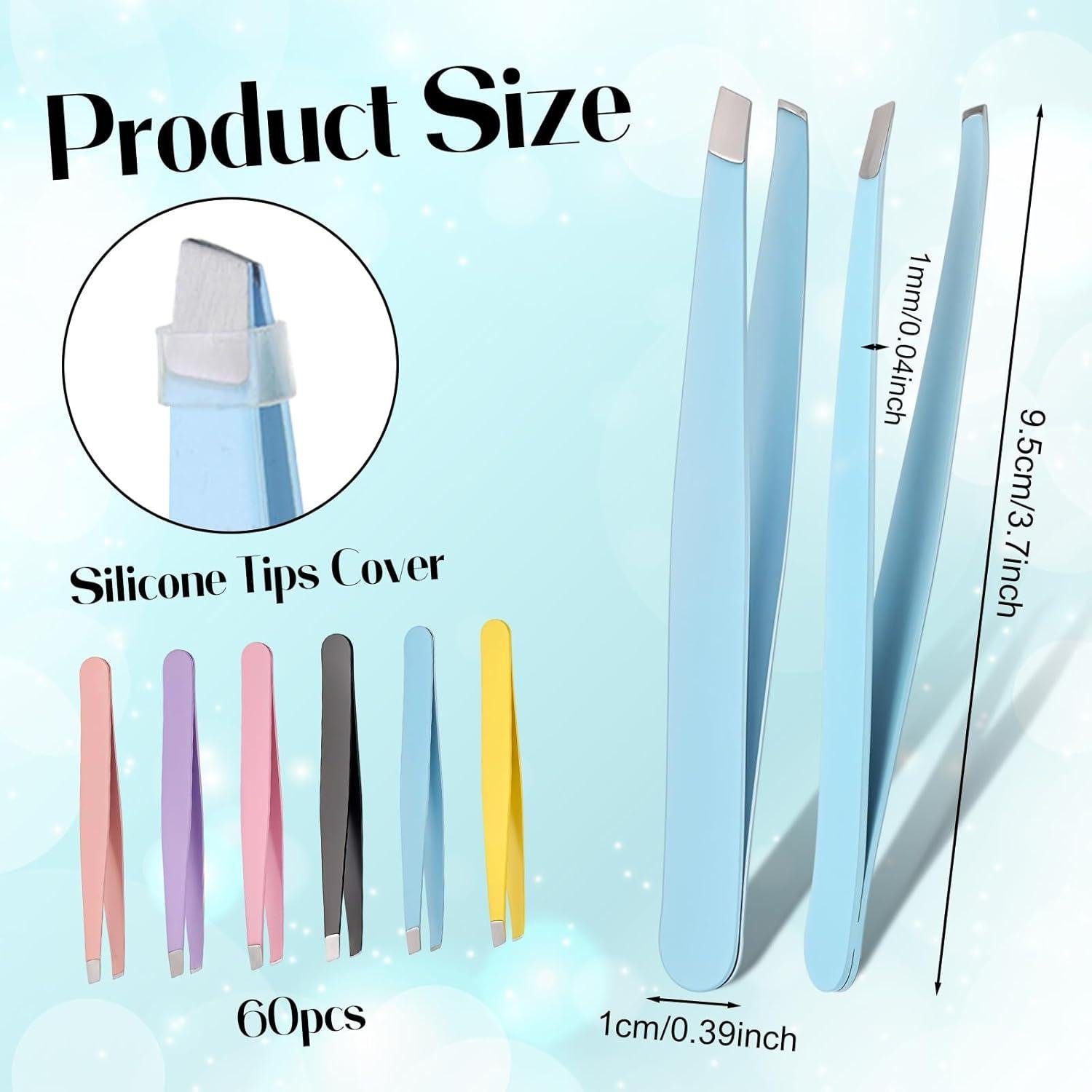 60Pcs Slanted Tweezer Review: Safe for Sensitive Skin?