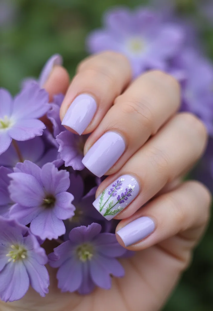 12 Stunning Micro-Floral Nail Designs That Will Have Everyone Asking 'Where Did You Get That?' - 1. Sweet Lavender Blossoms 1