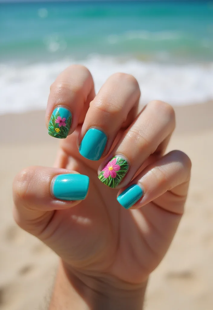 12 Stunning Micro-Floral Nail Designs That Will Have Everyone Asking 'Where Did You Get That?' - 5. Tropical Bloom 1