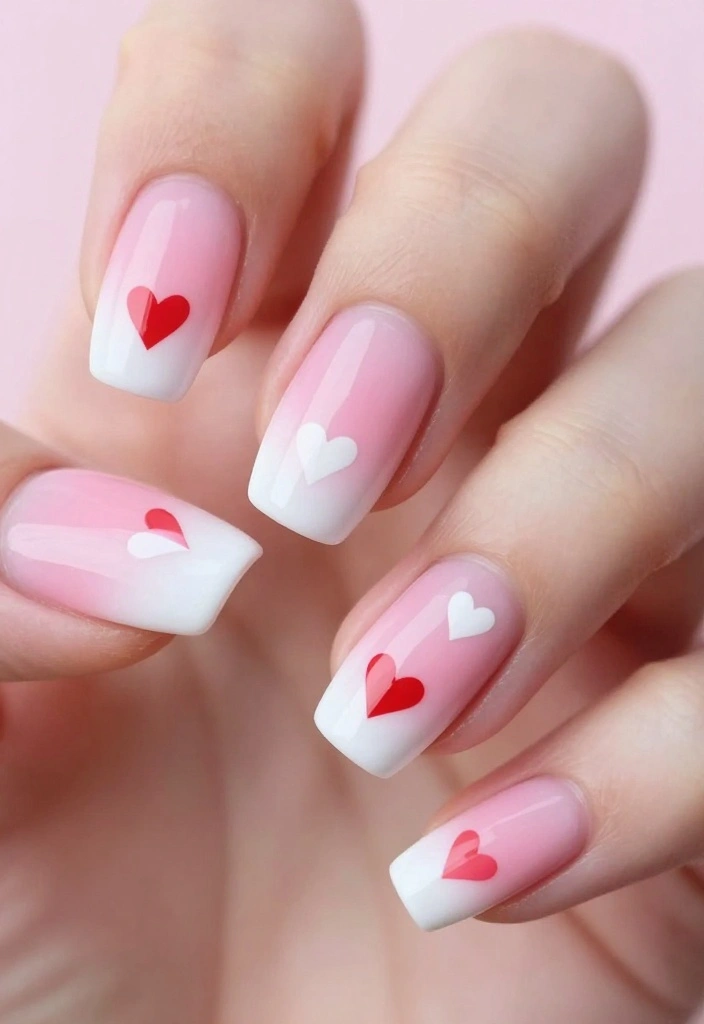 14 Adorable Valentine's Nail Ideas That'll Make You Fall in Love at First Sight! - 1. Sweetheart Ombre 1