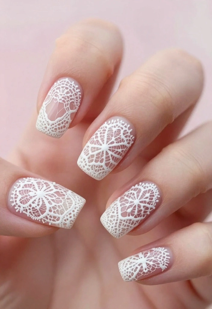 14 Adorable Valentine's Nail Ideas That'll Make You Fall in Love at First Sight! - 13. Vintage Lace 1