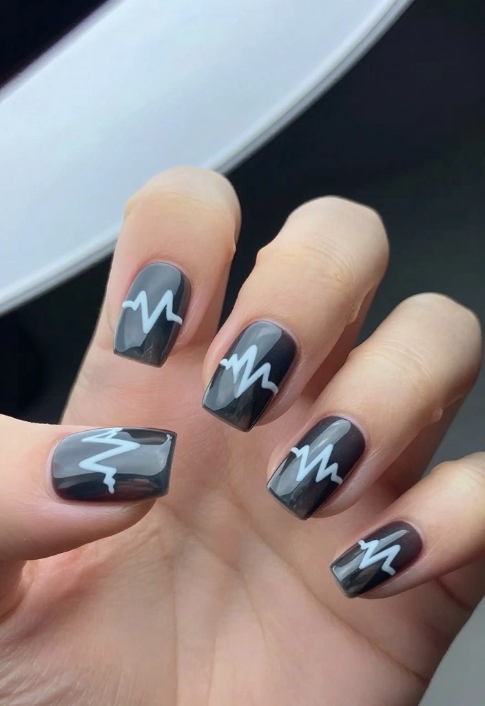 14 Adorable Valentine's Nail Ideas That'll Make You Fall in Love at First Sight! - 14. Heart Beat Stamps 1