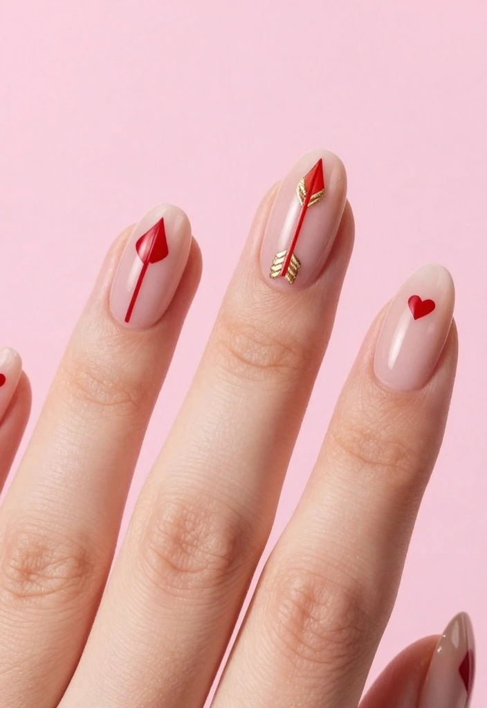 14 Adorable Valentine's Nail Ideas That'll Make You Fall in Love at First Sight! - 3. Cupid's Arrows 1