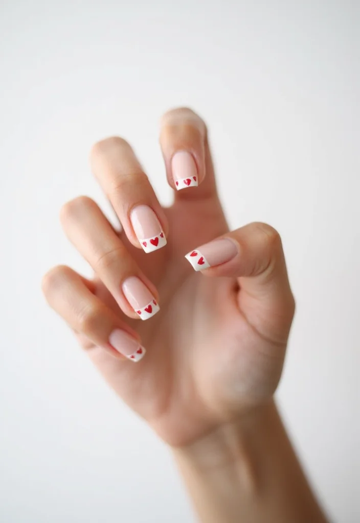 14 Adorable Valentine's Nail Ideas That'll Make You Fall in Love at First Sight! - 6. Minimalist Heart Tips 1