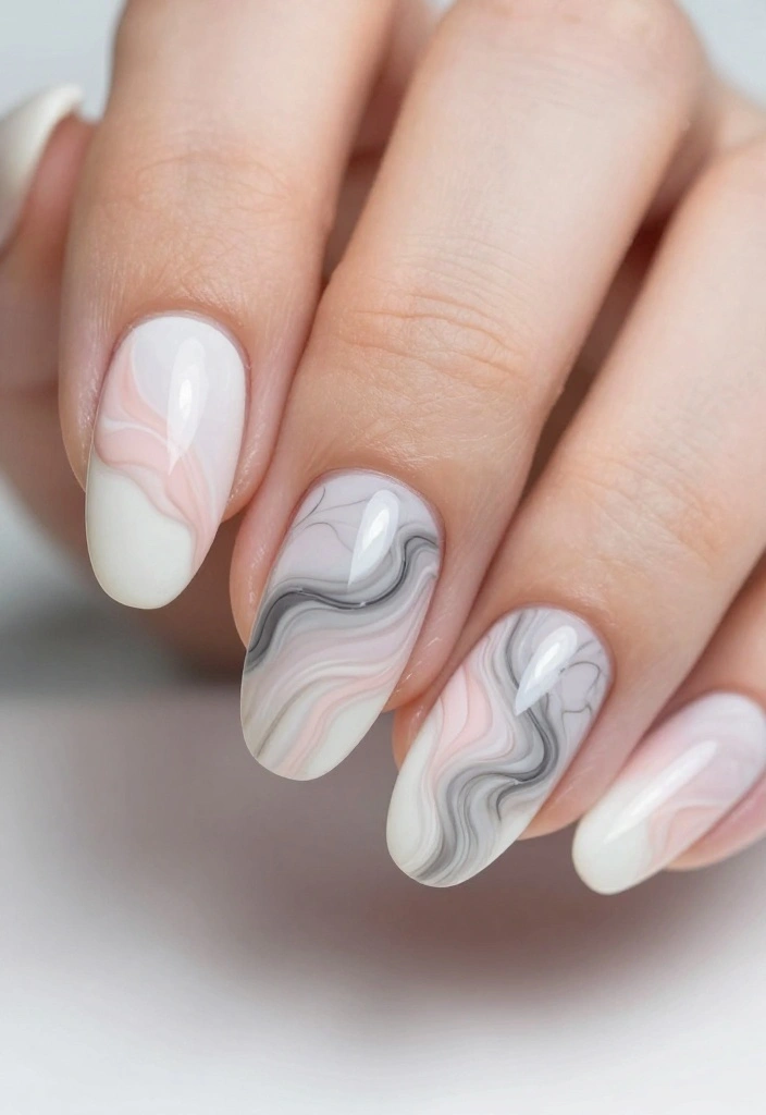 14 Adorable Valentine's Nail Ideas That'll Make You Fall in Love at First Sight! - 9. Romantic Marble 1