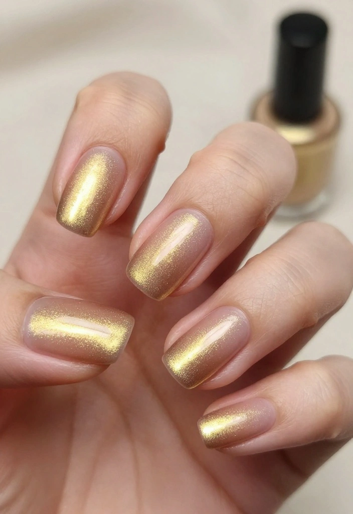15 Chic Nail Color Ideas Featuring Gold and Silver That Are Perfect for Any Occasion! - 1. Glittering Gold Ombre 1