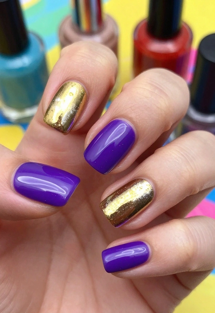 15 Chic Nail Color Ideas Featuring Gold and Silver That Are Perfect for Any Occasion! - 12. Bold and Beautiful Mixed Metals 1