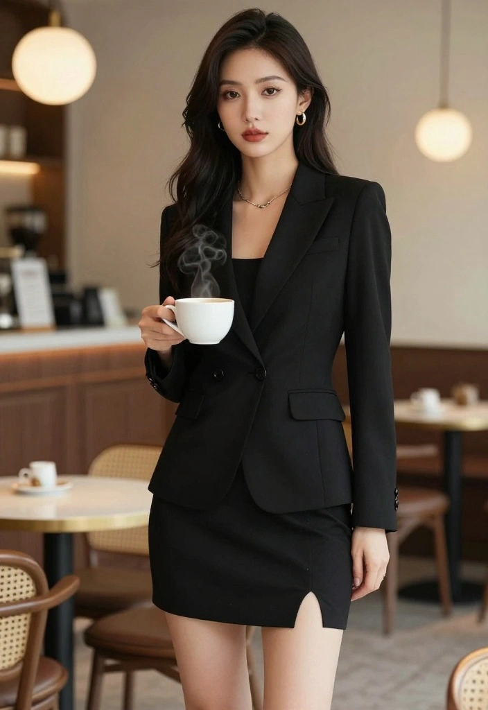 15 Elegant Winter Outfits Featuring a Black Mini Skirt That Will Turn Heads! - 2. Chic Blazer for a Polished Look 1
