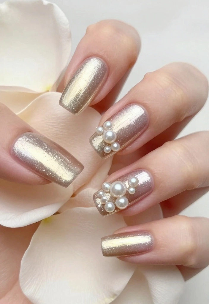 18 Luxurious Winter Chrome Nails That Will Elevate Your Style Game! - 10. Champagne Dreams 1