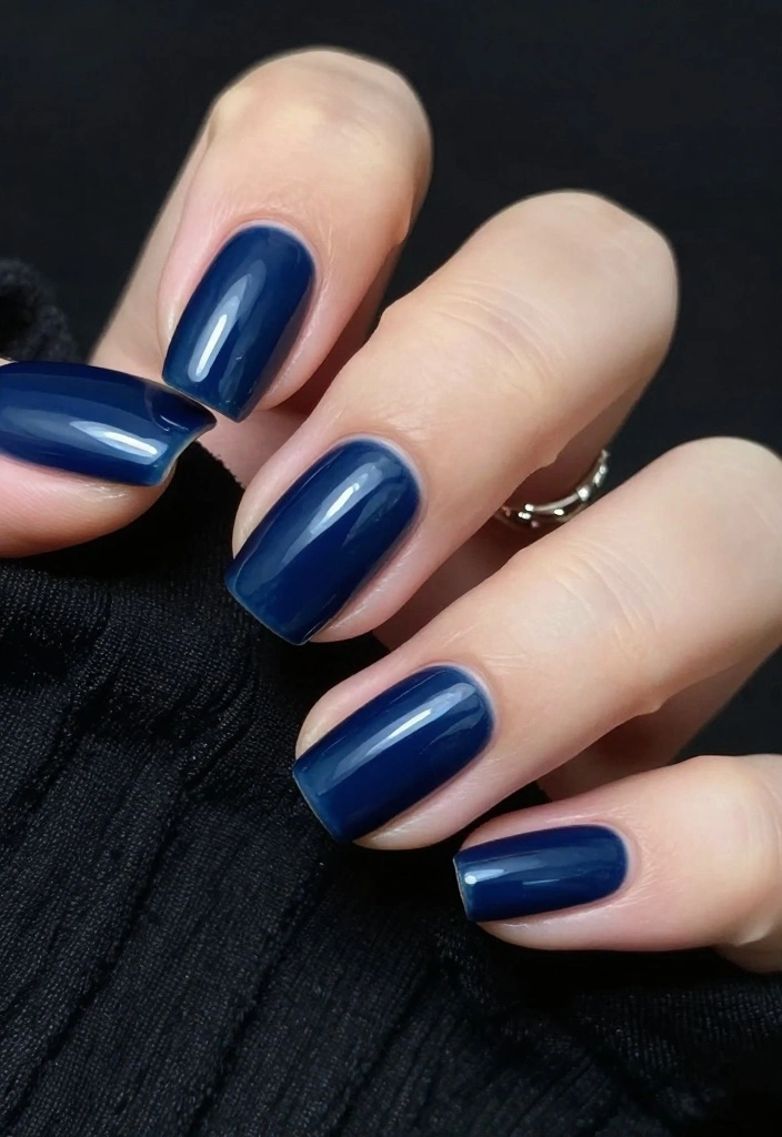 18 Luxurious Winter Chrome Nails That Will Elevate Your Style Game! - 12. Navy Chrome Elegance 1