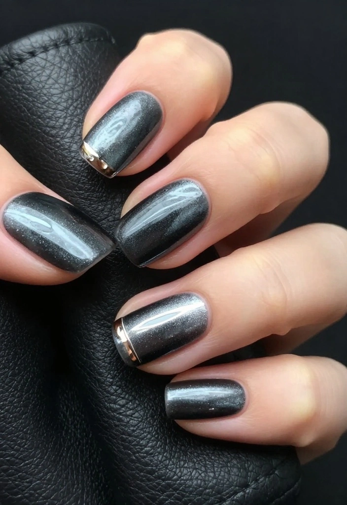 18 Luxurious Winter Chrome Nails That Will Elevate Your Style Game! - 13. Charcoal Glam 1