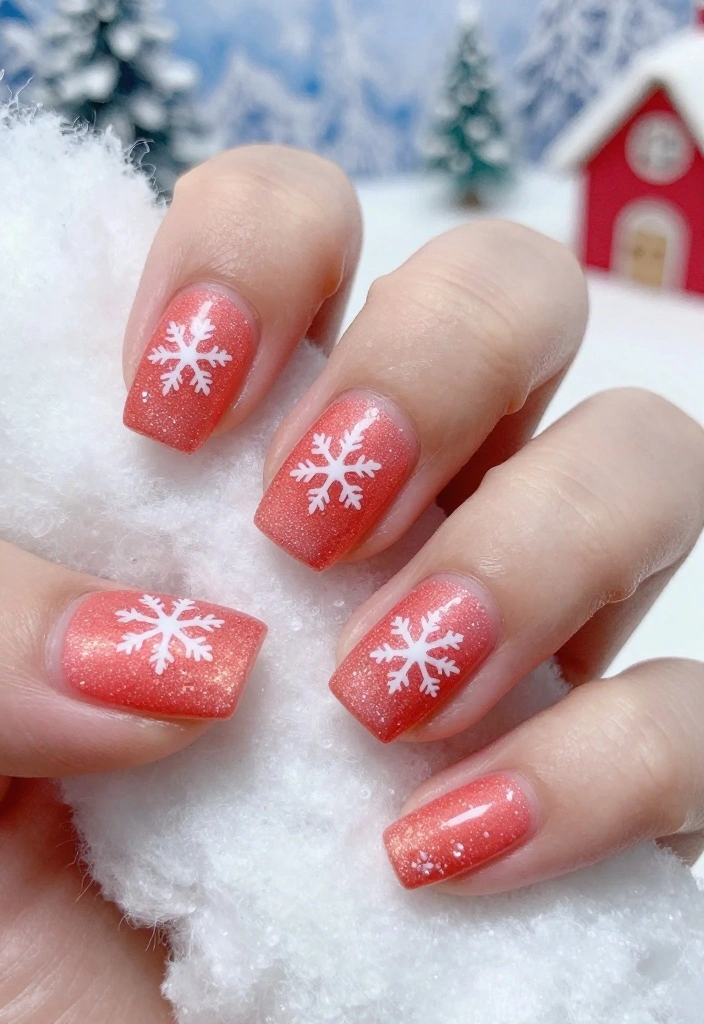18 Luxurious Winter Chrome Nails That Will Elevate Your Style Game! - 14. Coral Frost 1