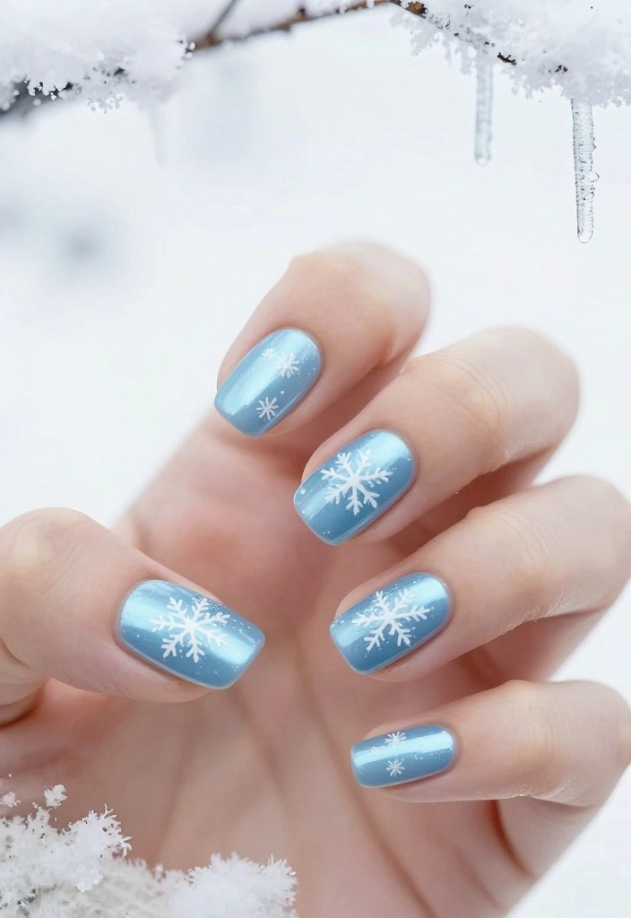 18 Luxurious Winter Chrome Nails That Will Elevate Your Style Game! - 16. Light Blue Chrome 1