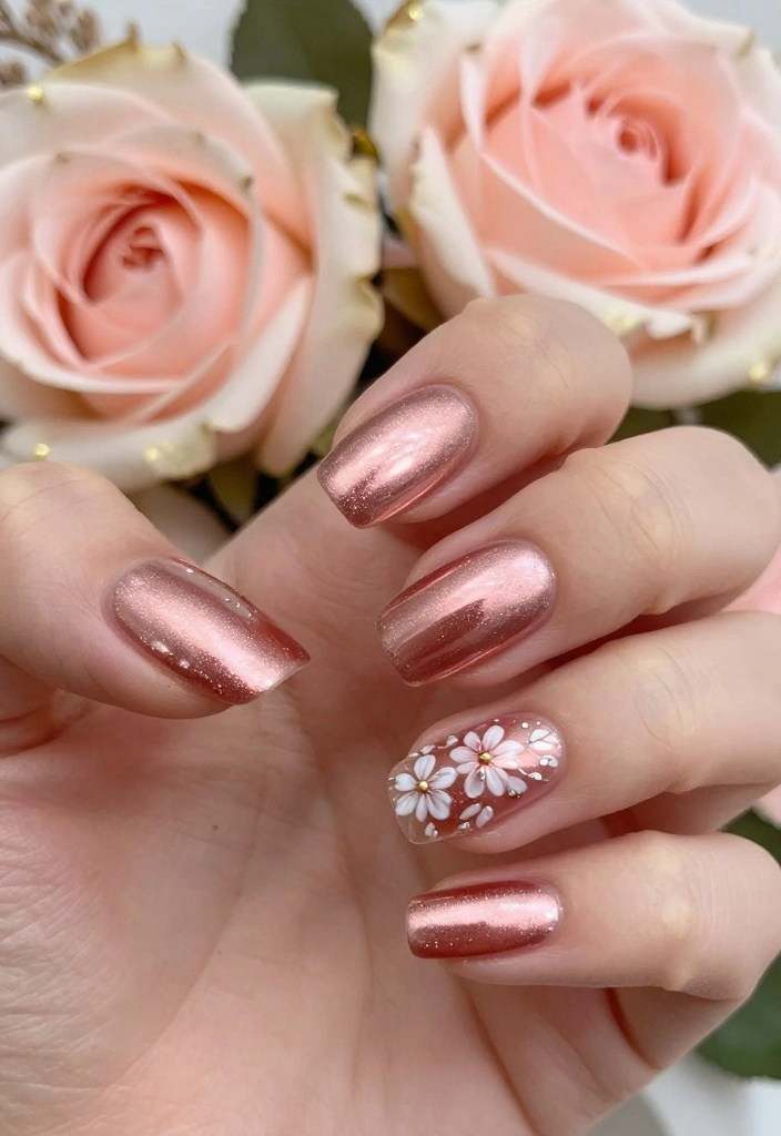 18 Luxurious Winter Chrome Nails That Will Elevate Your Style Game! - 6. Rose Gold Romance 1