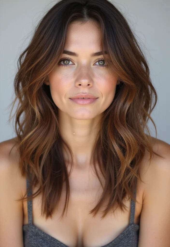 Witness the Magic: 14 Brown Hair Transformations with Caramel Highlights That Will Leave You Speechless! - 7. The Lived-In Look: Caramel Highlights for Texture 1