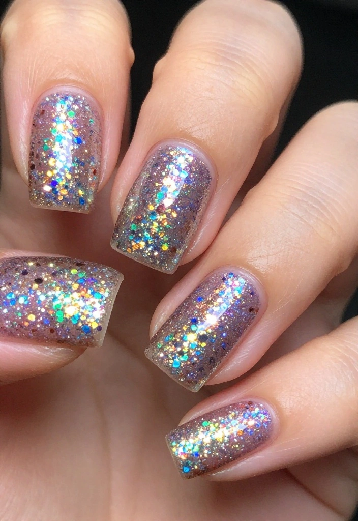 10 Simple Funky Nails That Will Make Your Friends Jealous (You Won't Believe #5!) - 10. Glitter Galore 1