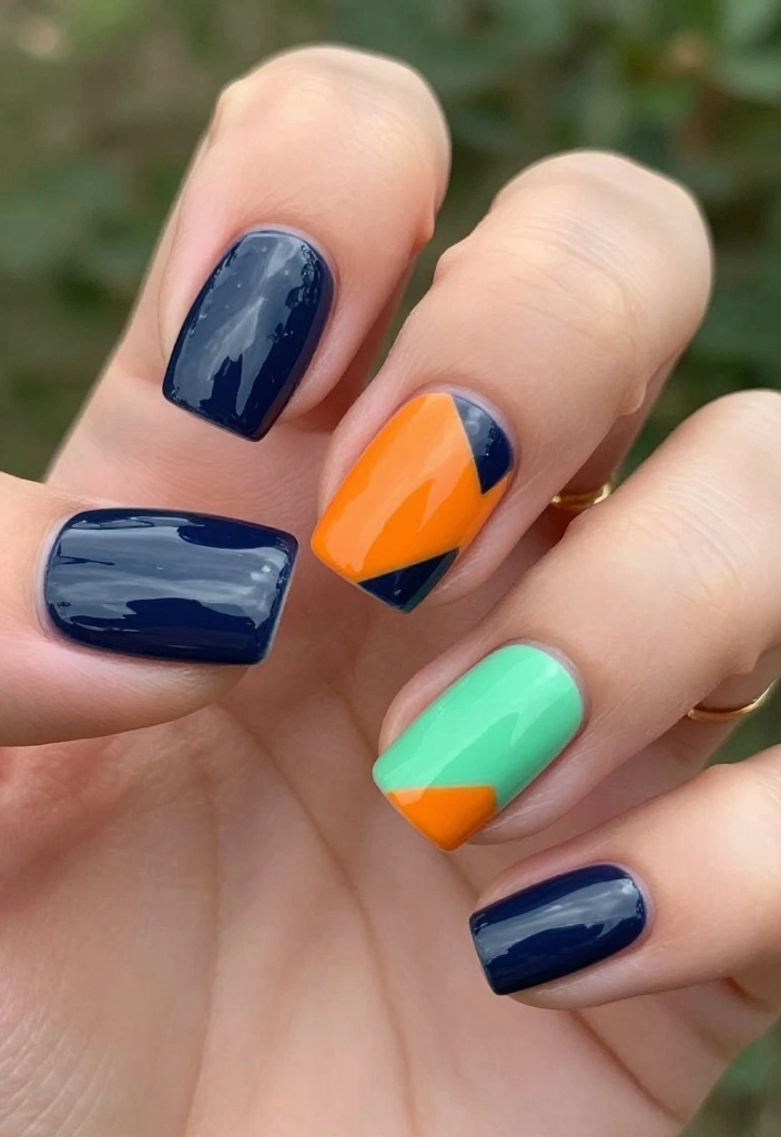 10 Simple Funky Nails That Will Make Your Friends Jealous (You Won't Believe #5!) - 2. Geometric Patterns 1