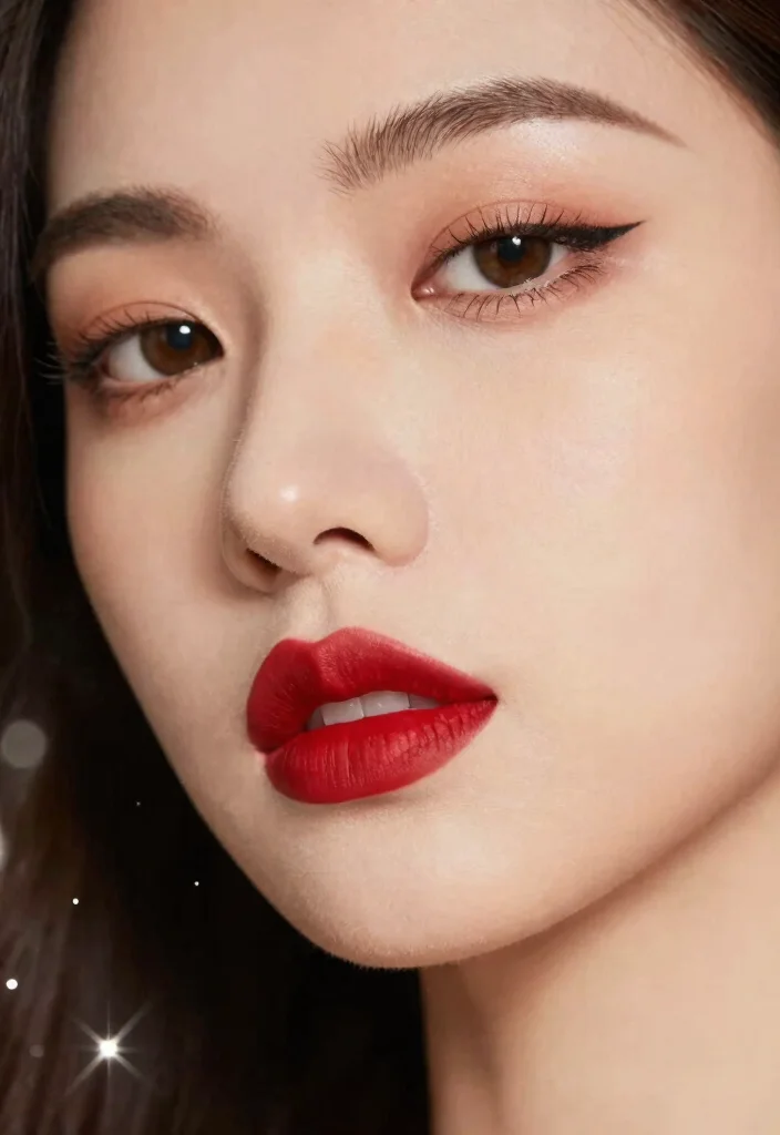 13 Sophisticated Holiday Makeup Looks That Exude Elegance and Class! - 1. Classic Red Lip and Winged Liner 1