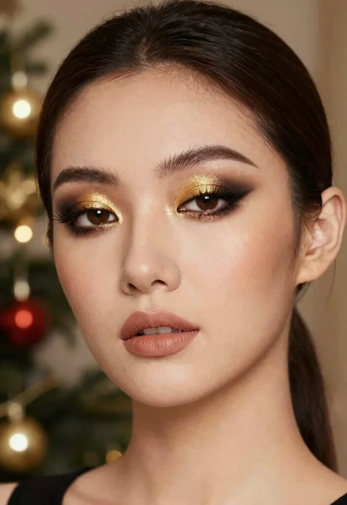 13 Sophisticated Holiday Makeup Looks That Exude Elegance and Class! - 2. Golden Smokey Eye 1