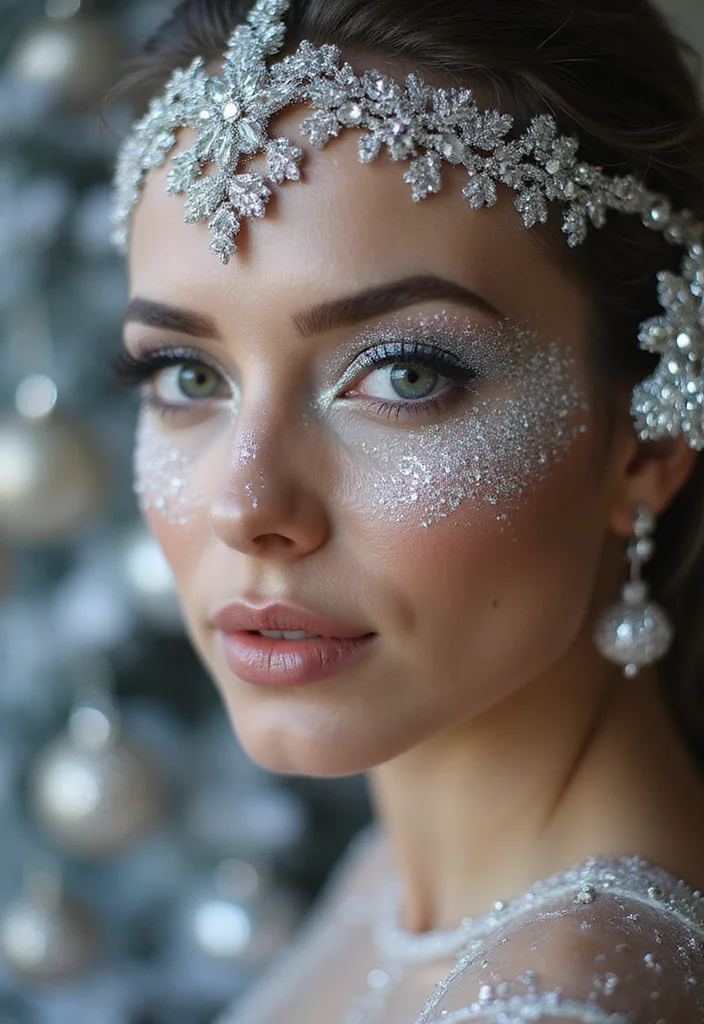 13 Sophisticated Holiday Makeup Looks That Exude Elegance and Class! - 4. Glittering Silver Eyes with Frosted Lips 1