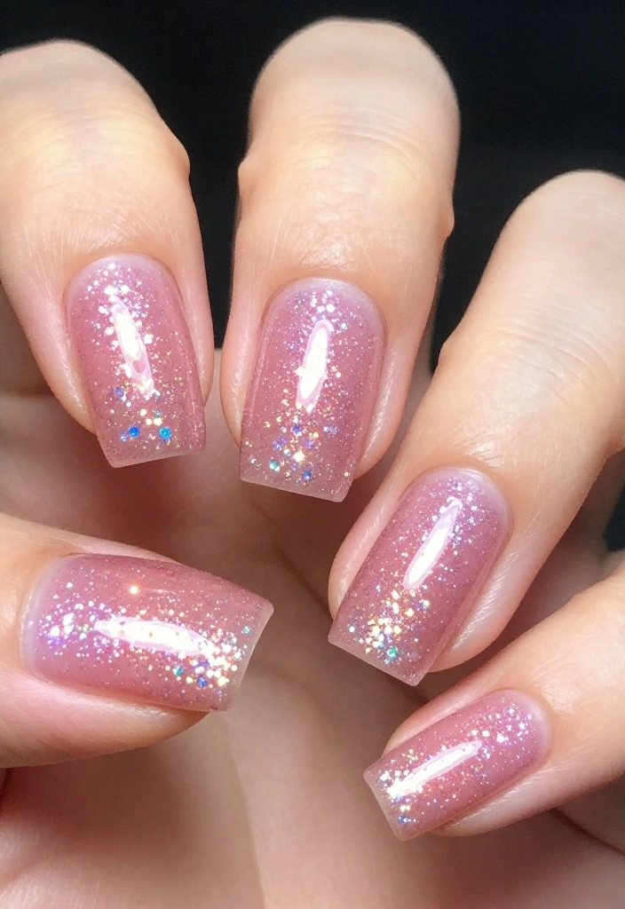 15 Diseños de Uñas Rosa que Te Harán Decir '¡Quiero Esto Ya!' - 14. Uñas Rosa con Brillos y Detalles 1