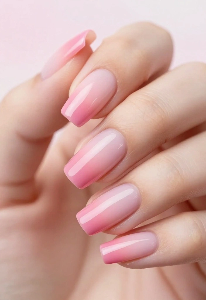 15 Diseños de Uñas Rosa que Te Harán Decir '¡Quiero Esto Ya!' - 5. Rosa Ombre: Un Degradado Elegante 1