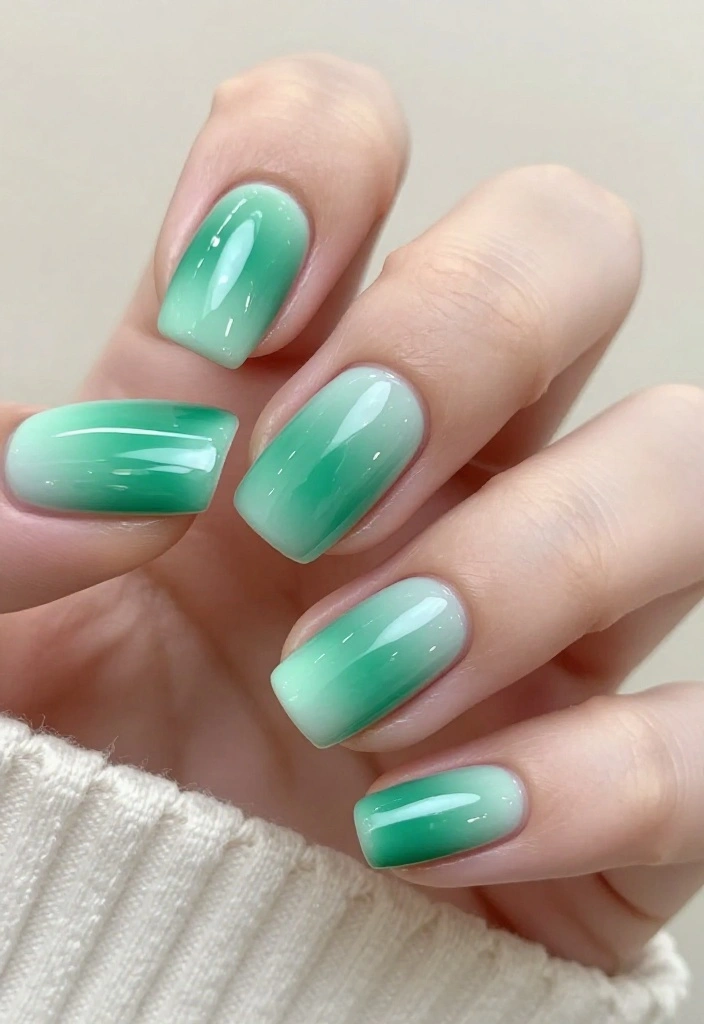 15 Stunning St. Patrick's Day Nail Designs That Will Have You Feeling Lucky! - 1. Classic Green Ombre 1