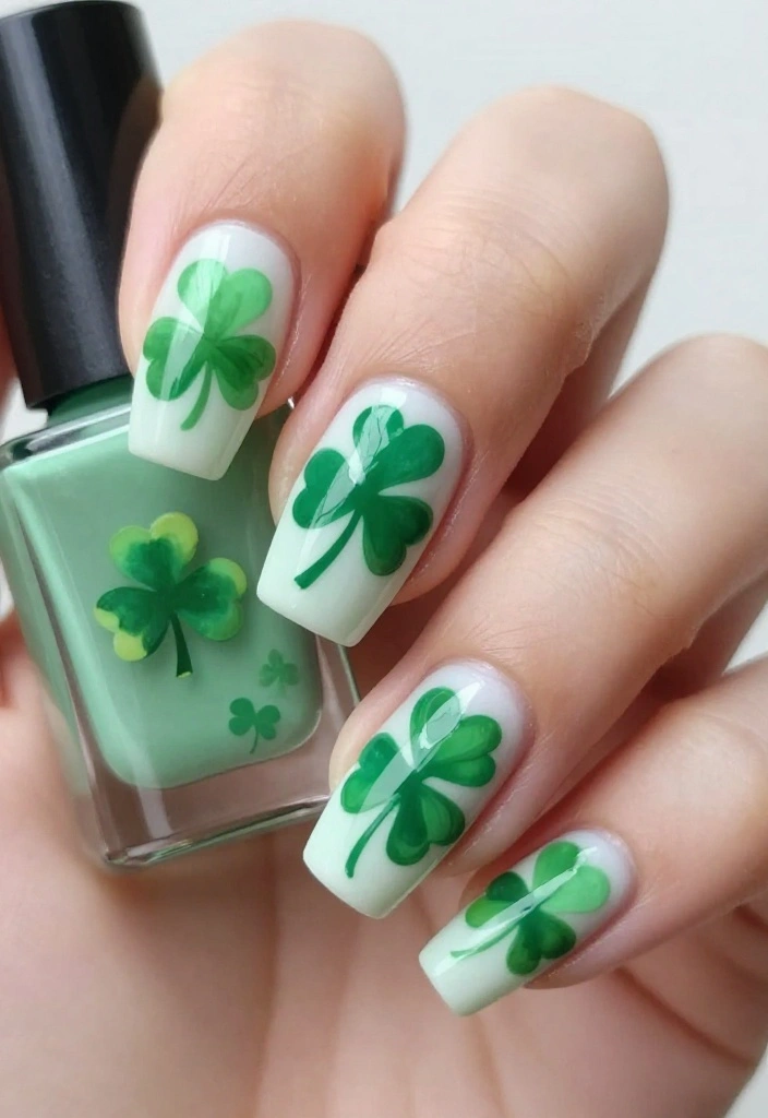 15 Stunning St. Patrick's Day Nail Designs That Will Have You Feeling Lucky! - 3. Shamrock Nail Art 1