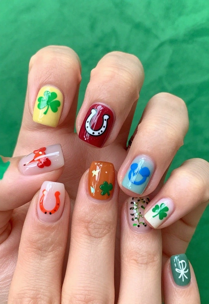 15 Stunning St. Patrick's Day Nail Designs That Will Have You Feeling Lucky! - 6. Lucky Charms 1