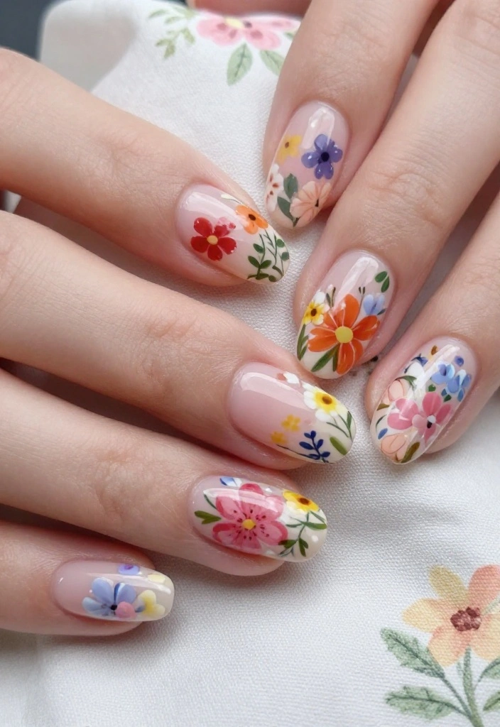15 Valentine's Nail Trends You Need to Try This Year (Number 7 Will Blow Your Mind!) - 6. Floral Frenzy 1