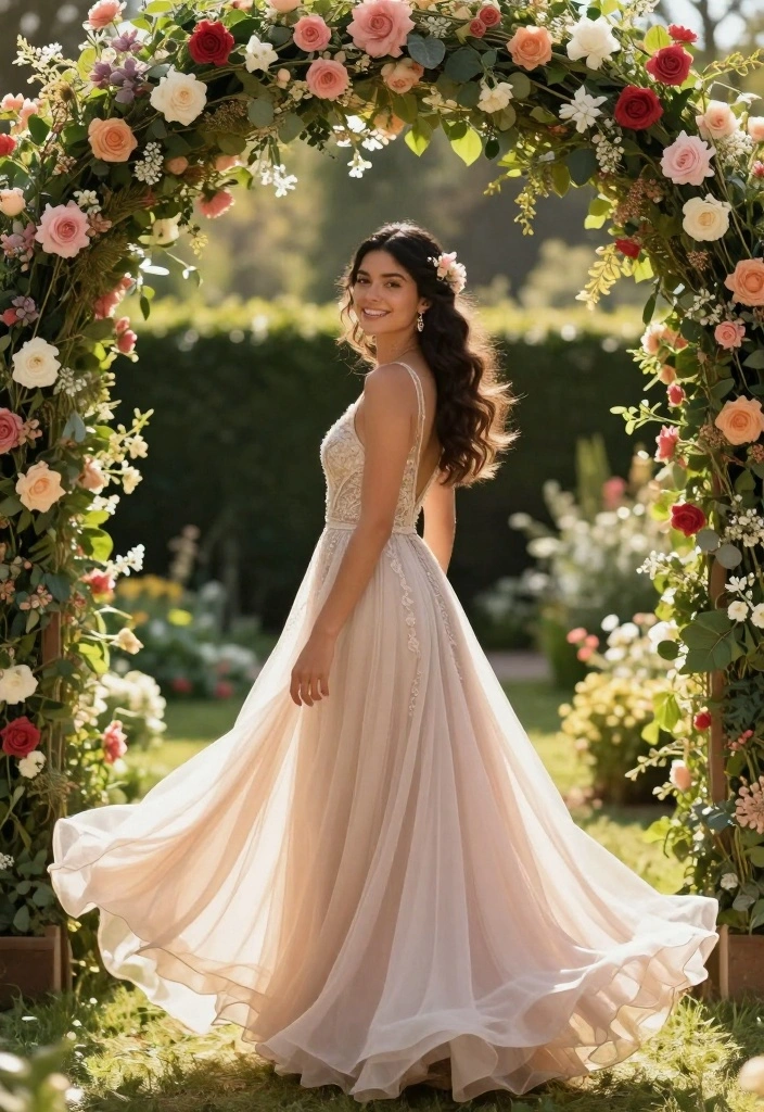 16 Boho Bridal Hairstyles That Are Perfect for a Free-Spirited Bride! - 3. Half-Up Half-Down with Floral Accents 1