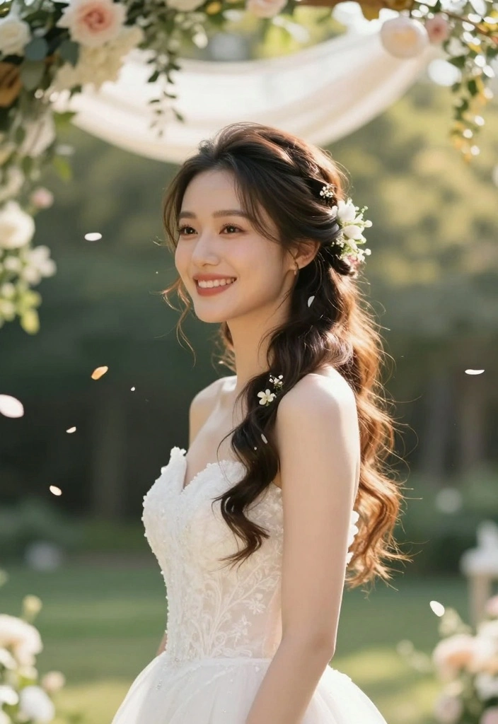 16 Boho Bridal Hairstyles That Are Perfect for a Free-Spirited Bride! - 9. Twisted Half-Up Style 1