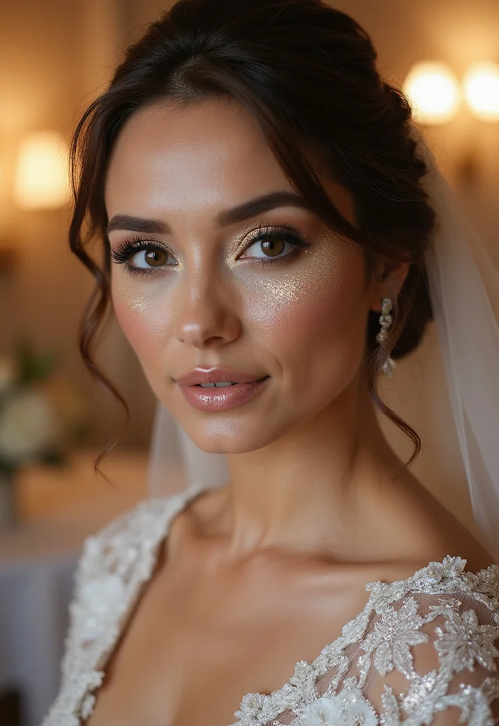 20 Stunning Bride Makeup Trends for 2026 That Will Leave You Breathless (Don't Miss #5!) - 14. Metallic Accents 1