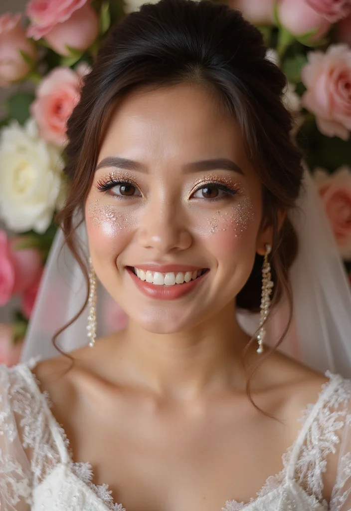 20 Stunning Bride Makeup Trends for 2026 That Will Leave You Breathless (Don't Miss #5!) - 18. Whimsical Glitter 1