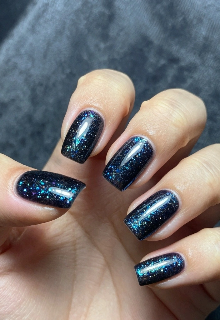 20 Stunning Winter Nail Designs That Will Make You Swoon (You Won't Believe #15!) - 17. Jewel Tones & Sparkles 1
